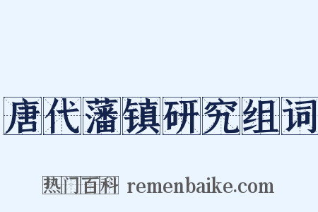 唐代藩镇研究组词是什么意思的图片